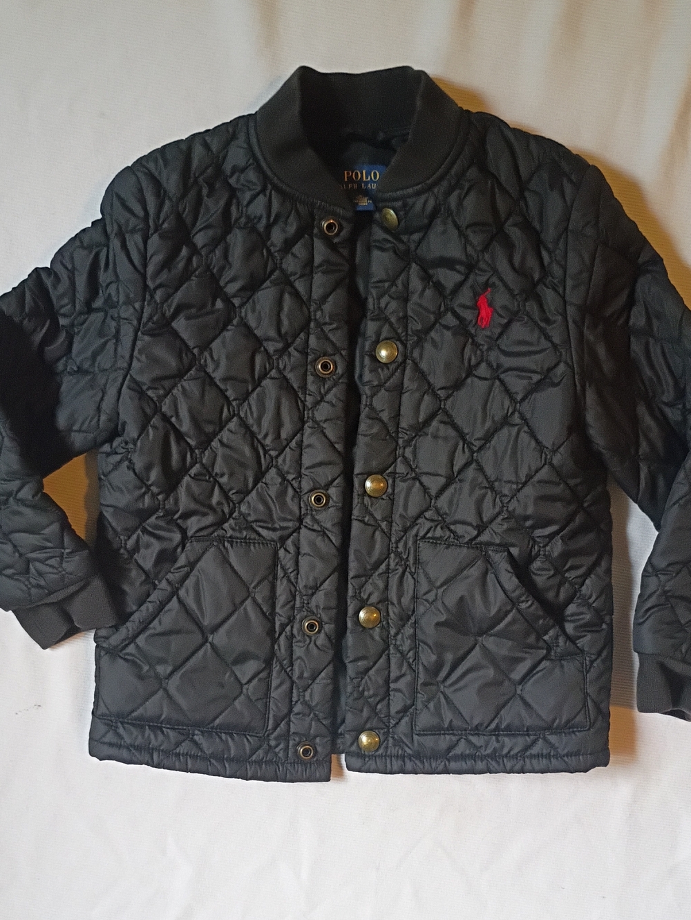 Polo by Ralph Lauren Black Quilted Puffer Jacket with Red Pony